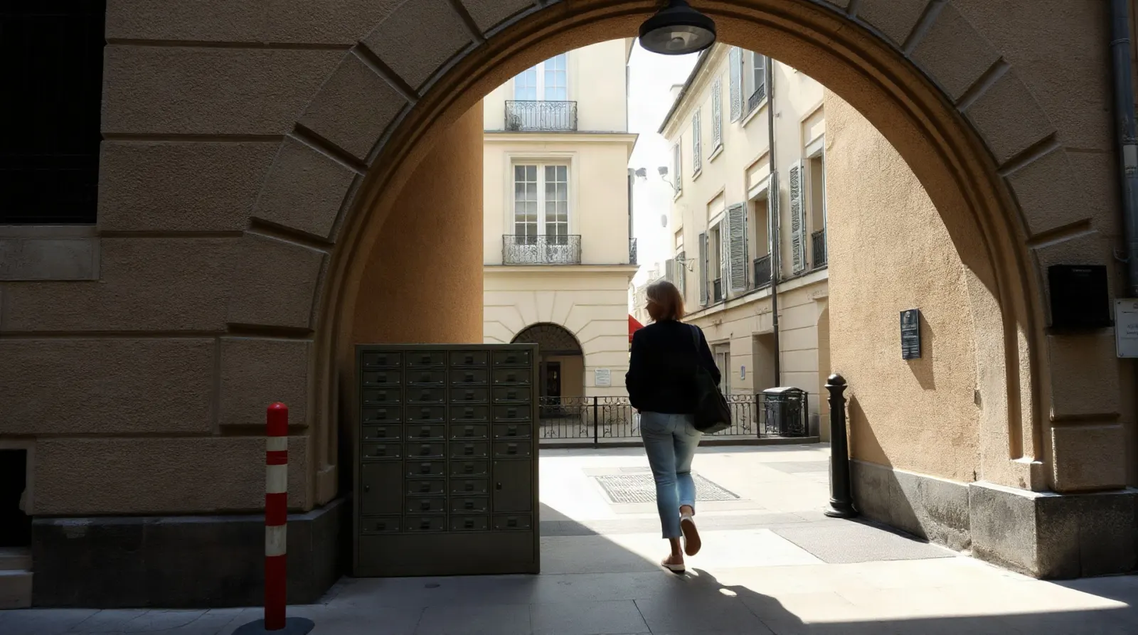 Façade d'un immeuble en copropriété avec boîtes aux lettres