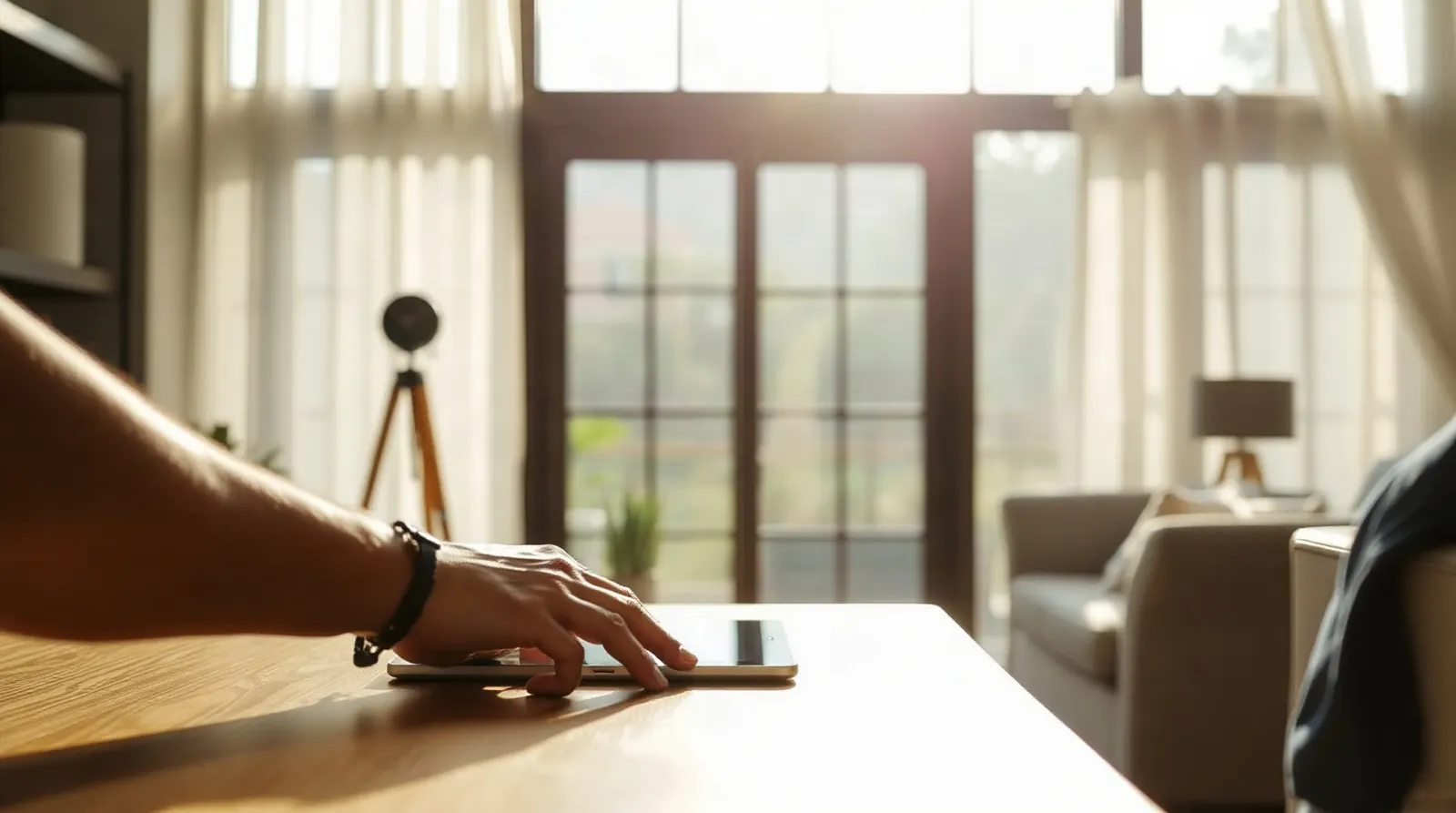 Personne consultant son espace copropriétaire en ligne sur une tablette numérique