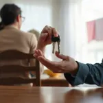 Propriétaire et locataire signant un bail